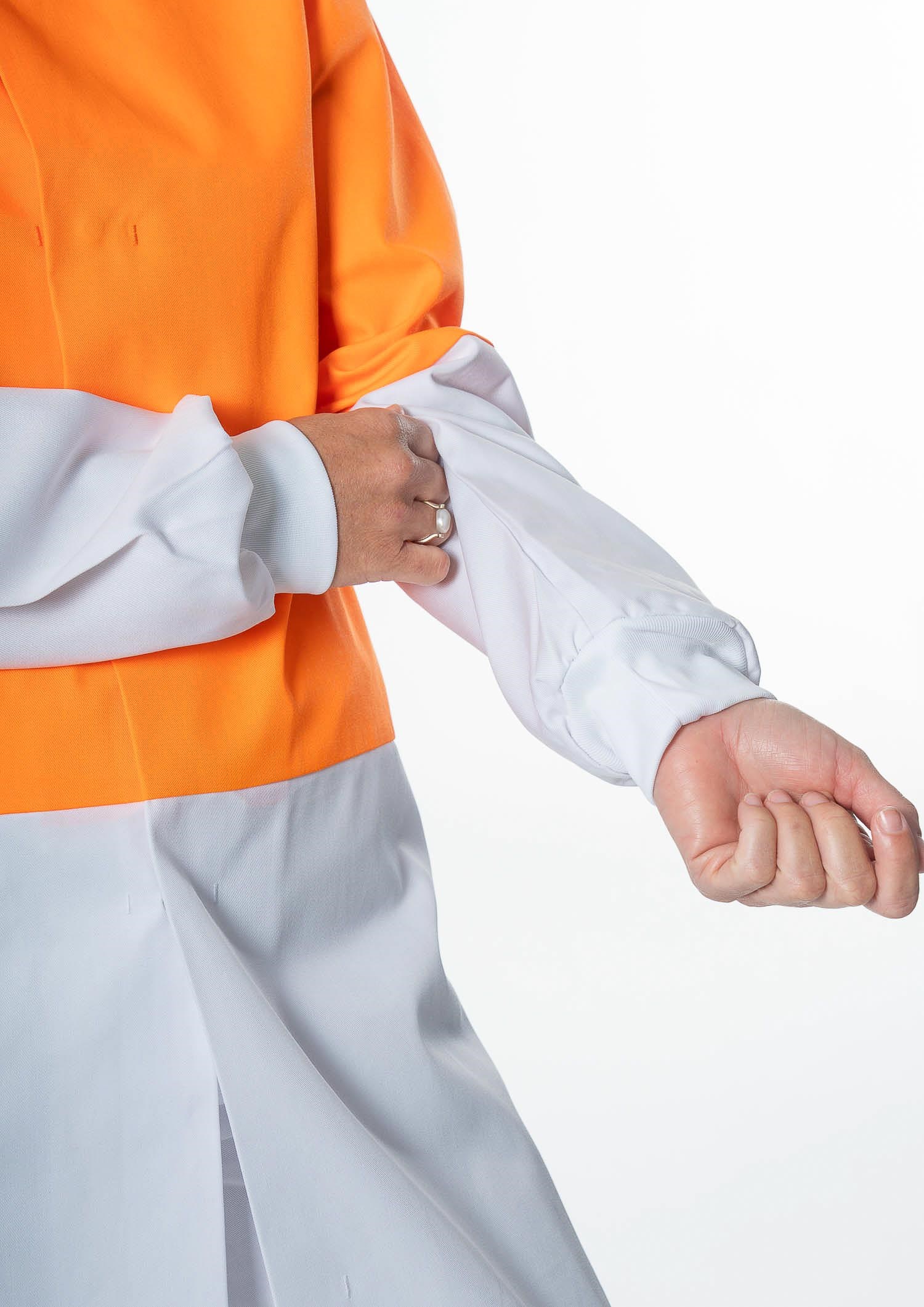 Food Dustcoat, Day Compliant - orange/white