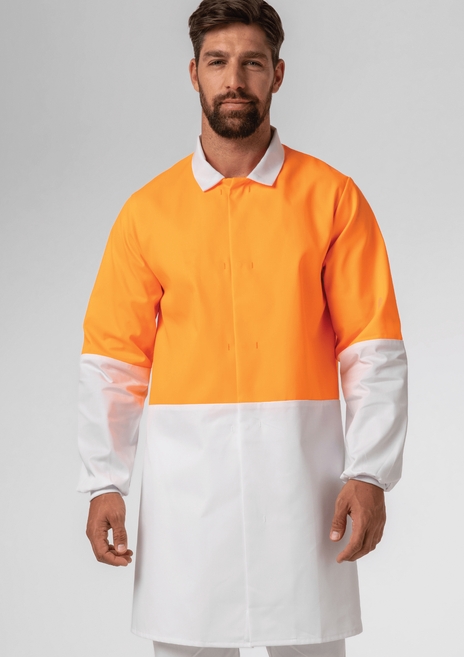 Food Dustcoat, Day Compliant - orange/white