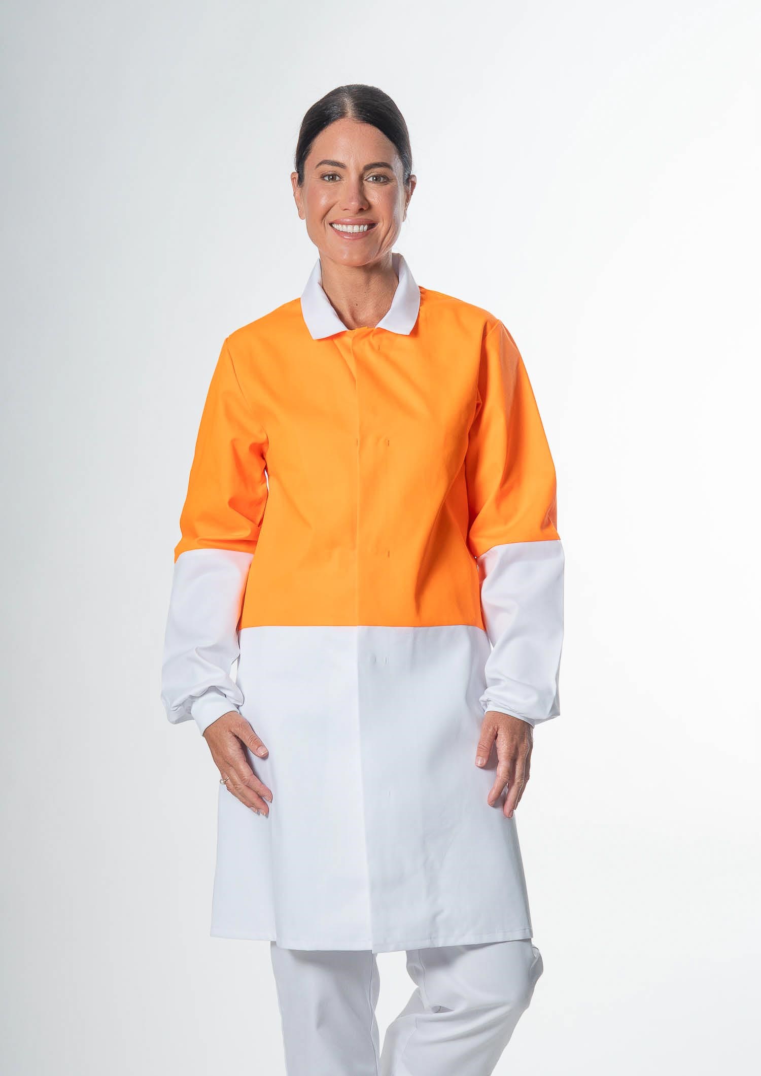 Food Dustcoat, Day Compliant - orange/white