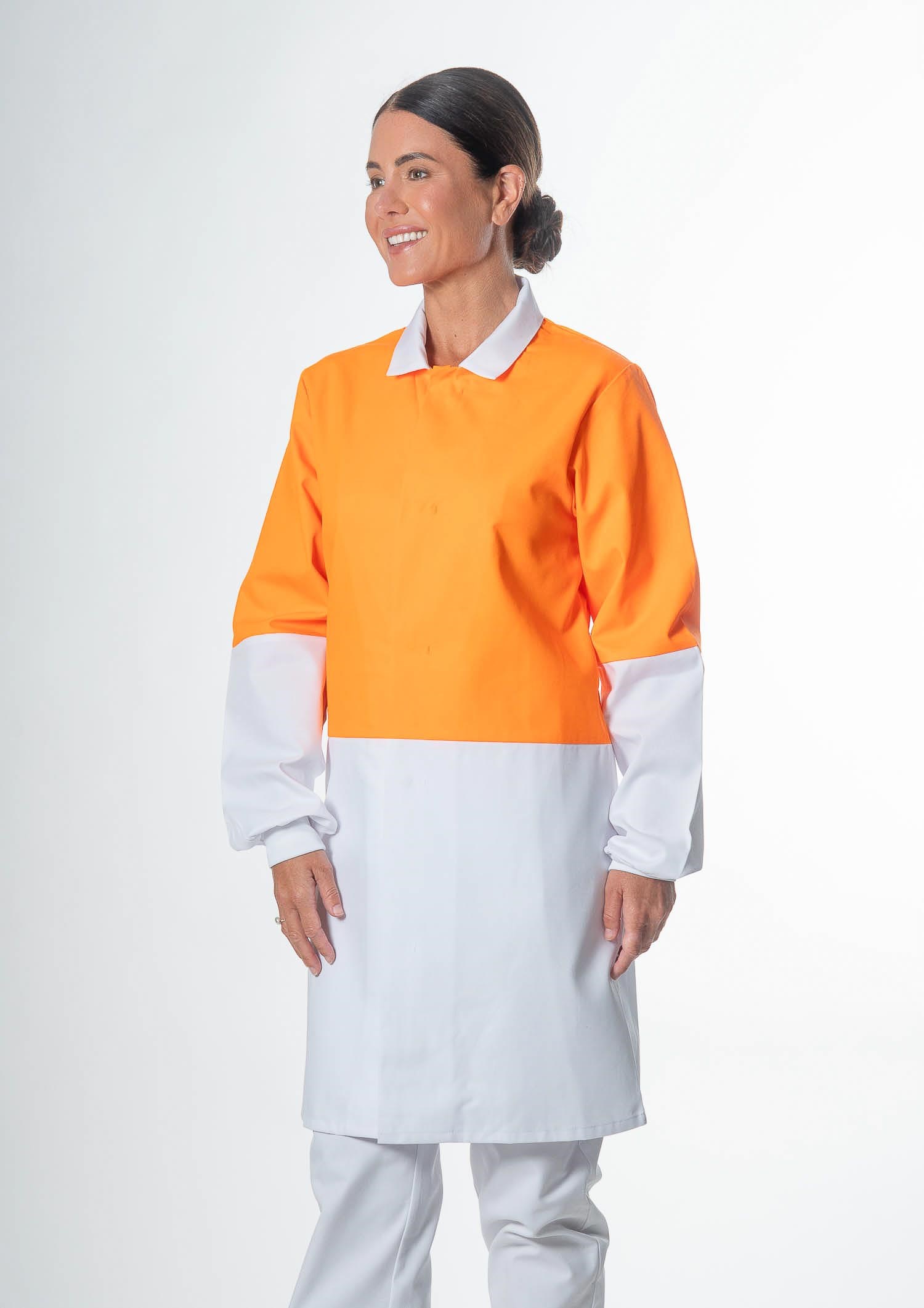 Food Dustcoat, Day Compliant - orange/white