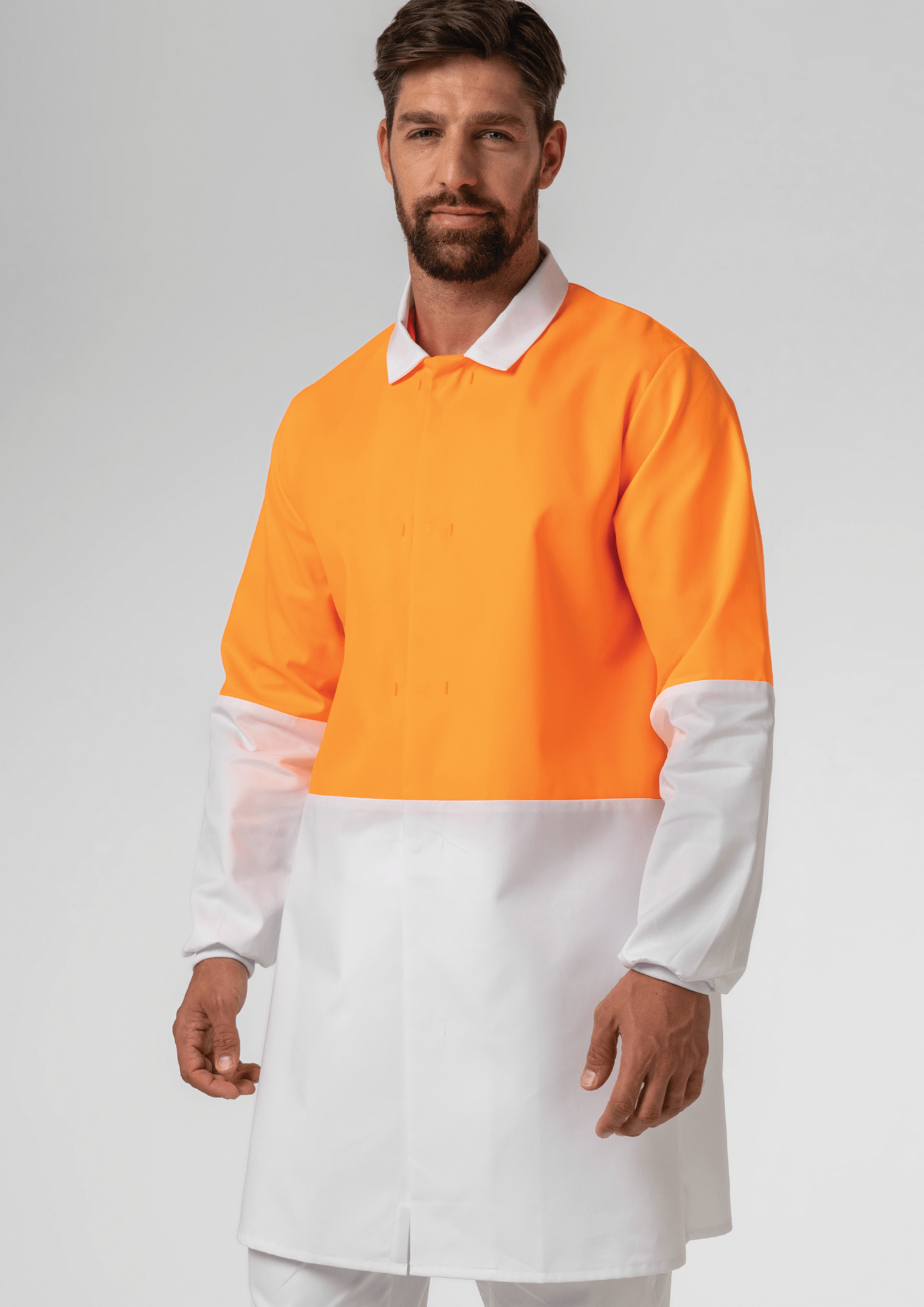 Food Dustcoat, Day Compliant - orange/white