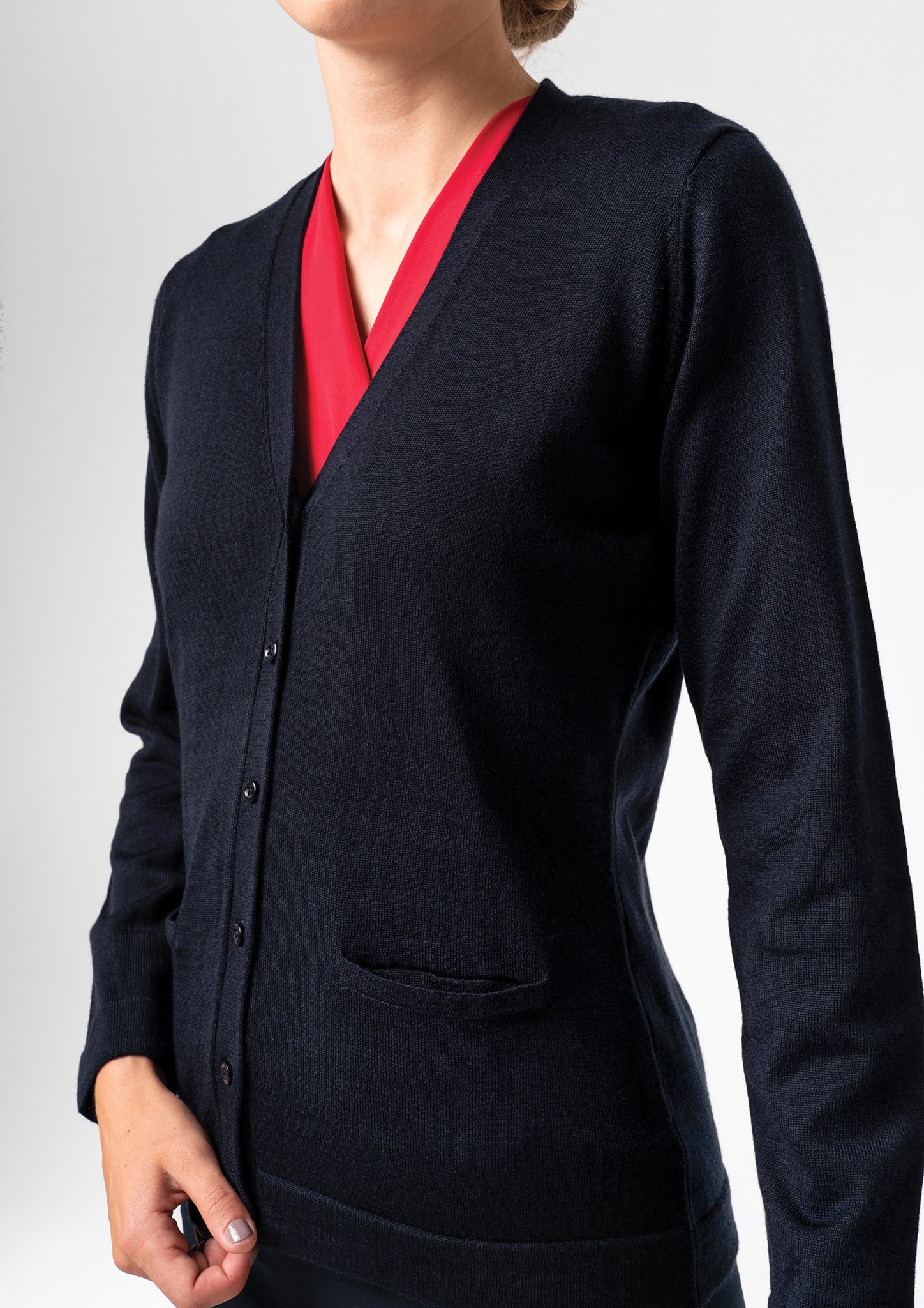 Alberta Button Cardigan - french navy