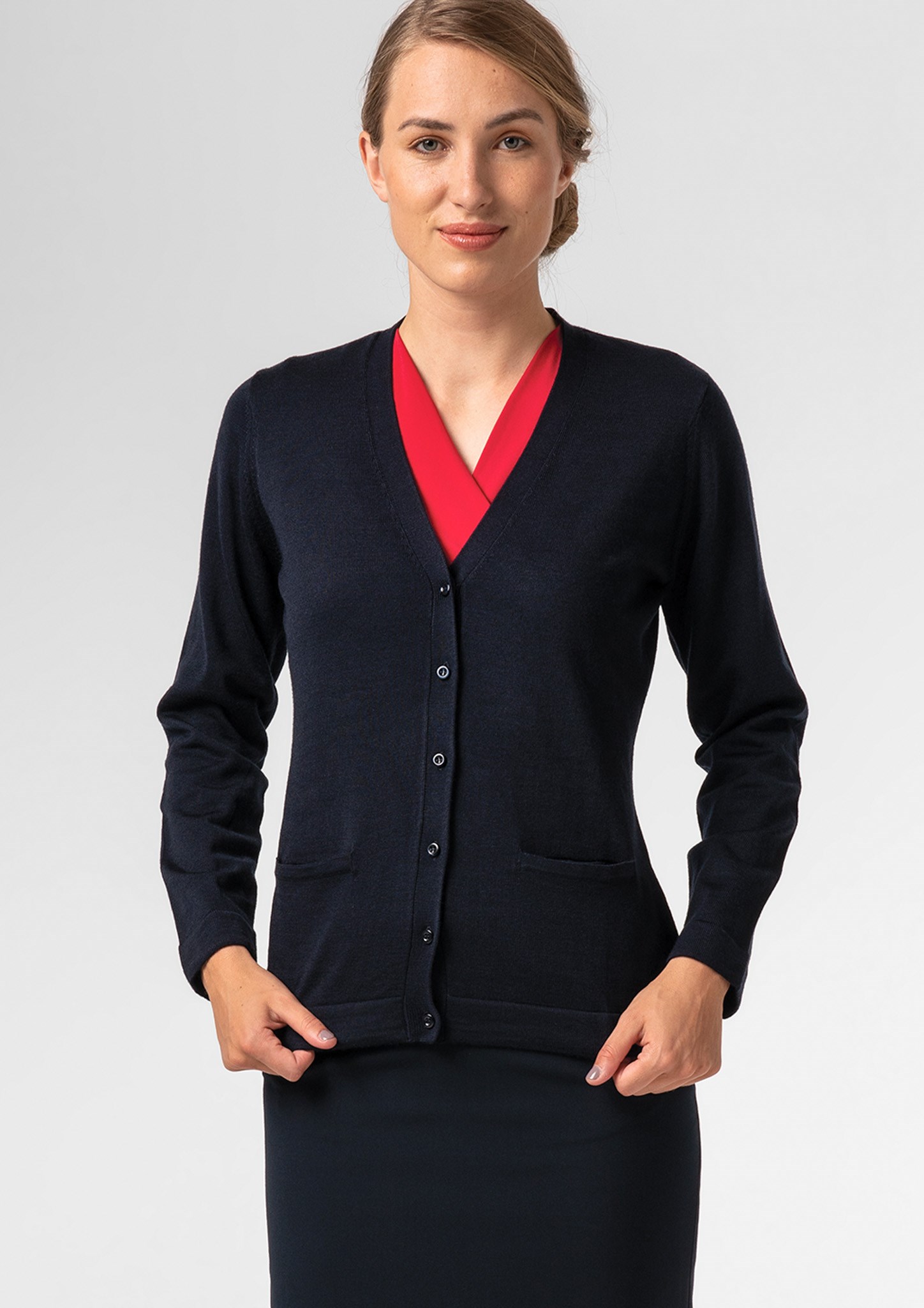 Alberta Button Cardigan - french navy