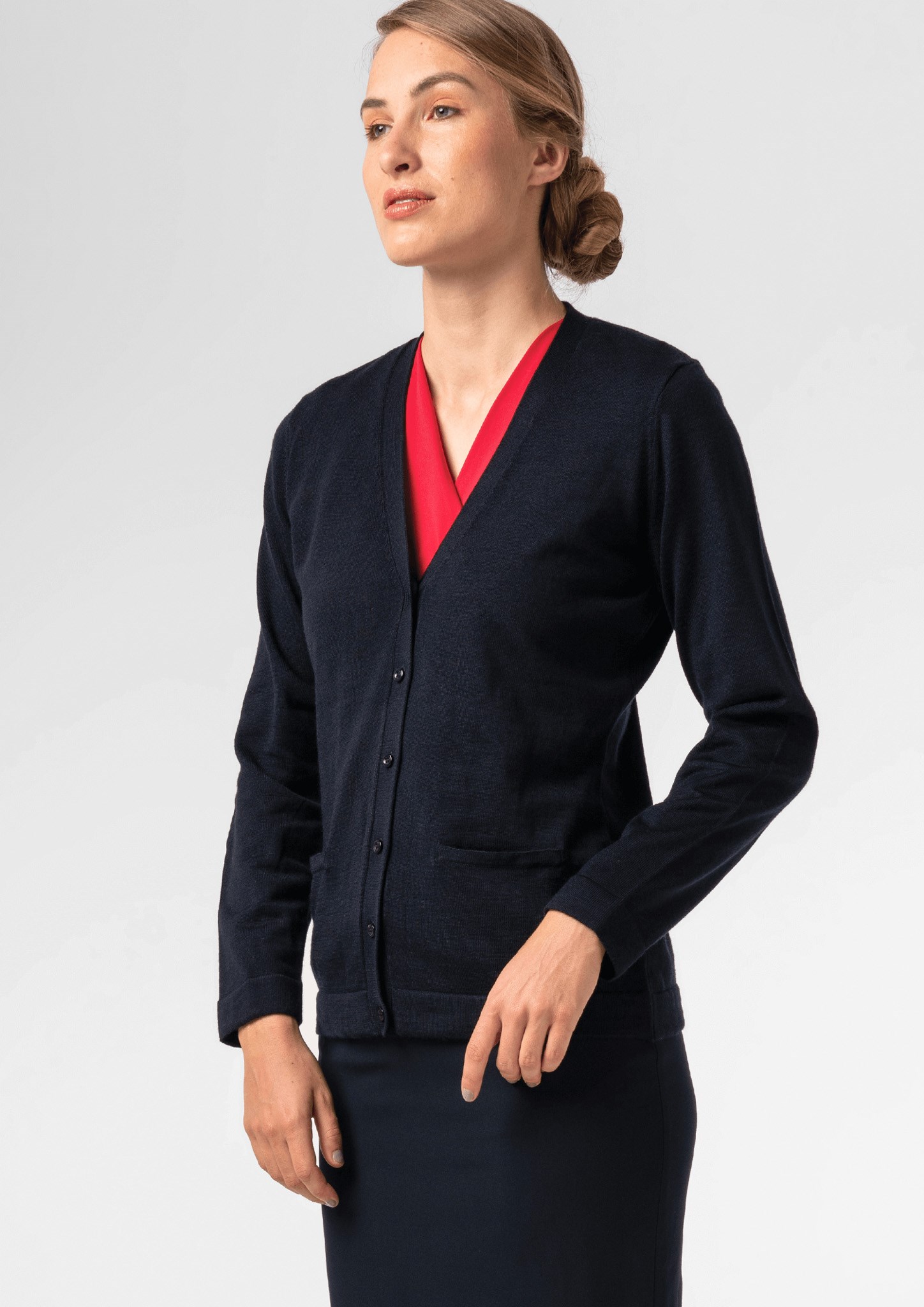 Alberta Button Cardigan - french navy