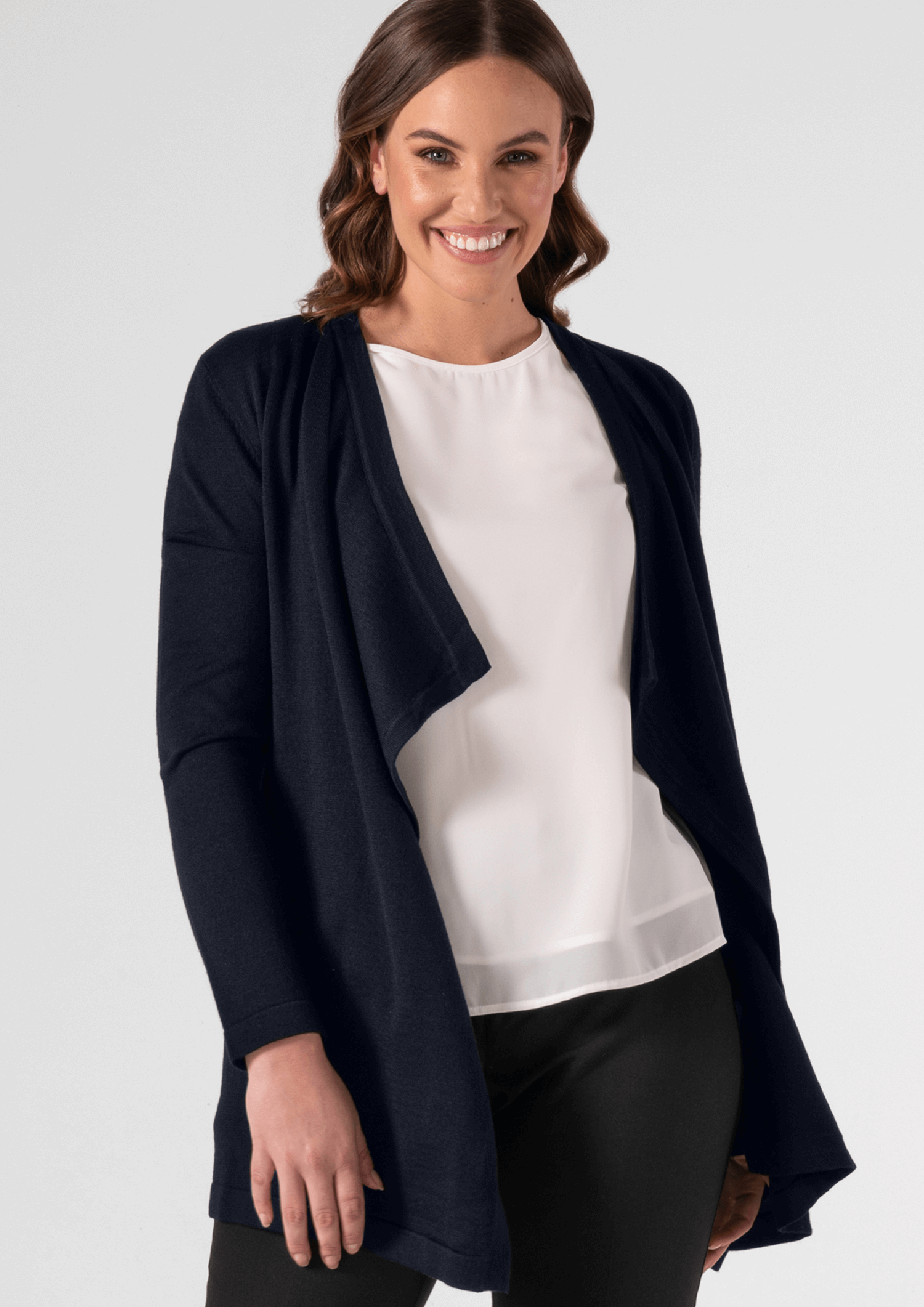 Victoria Drape Cardigan - french navy