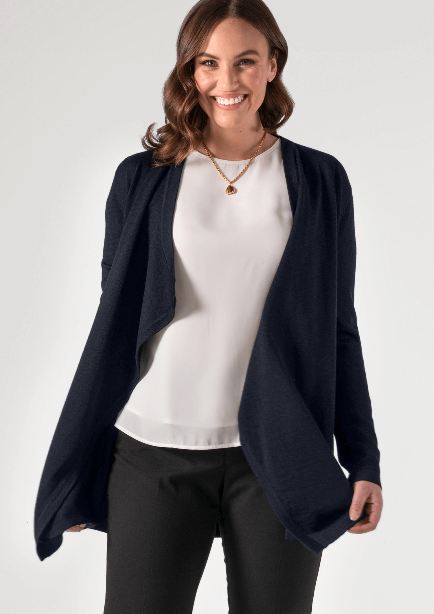 Victoria Drape Cardigan - french navy