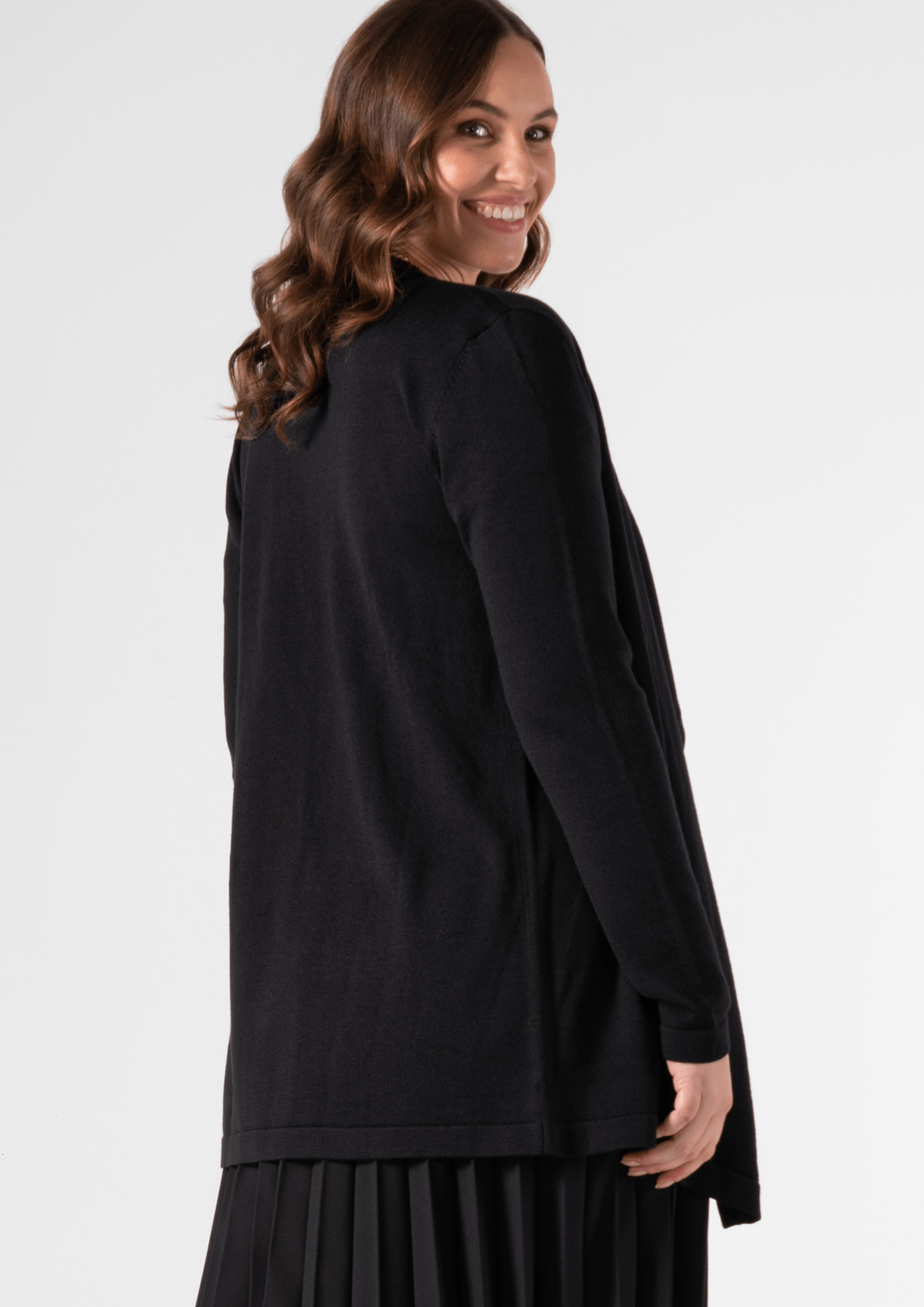 Victoria Drape Cardigan - black