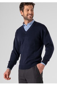 Ontario V-Neck Jersey - navy