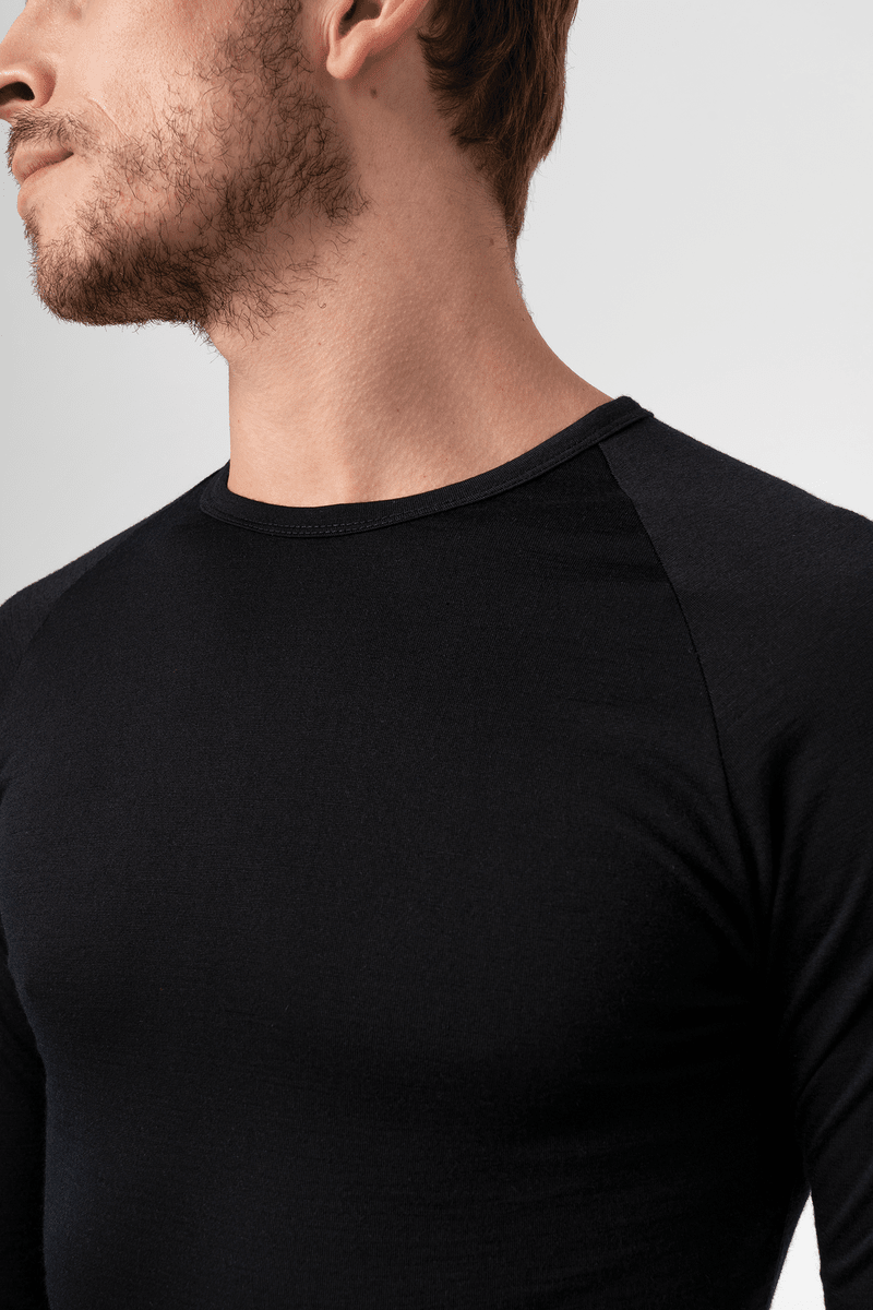 Merino Crew Neck Top - black