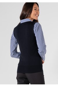 Merino Women's Scoop Neck Vest - navy