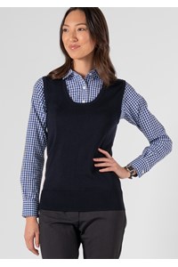 Merino Women's Scoop Neck Vest - navy