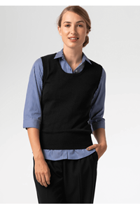 Merino Women's Scoop Neck Vest - black