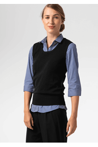 Merino Women's Scoop Neck Vest - black