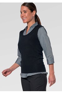 Merino Women's Scoop Neck Vest - black