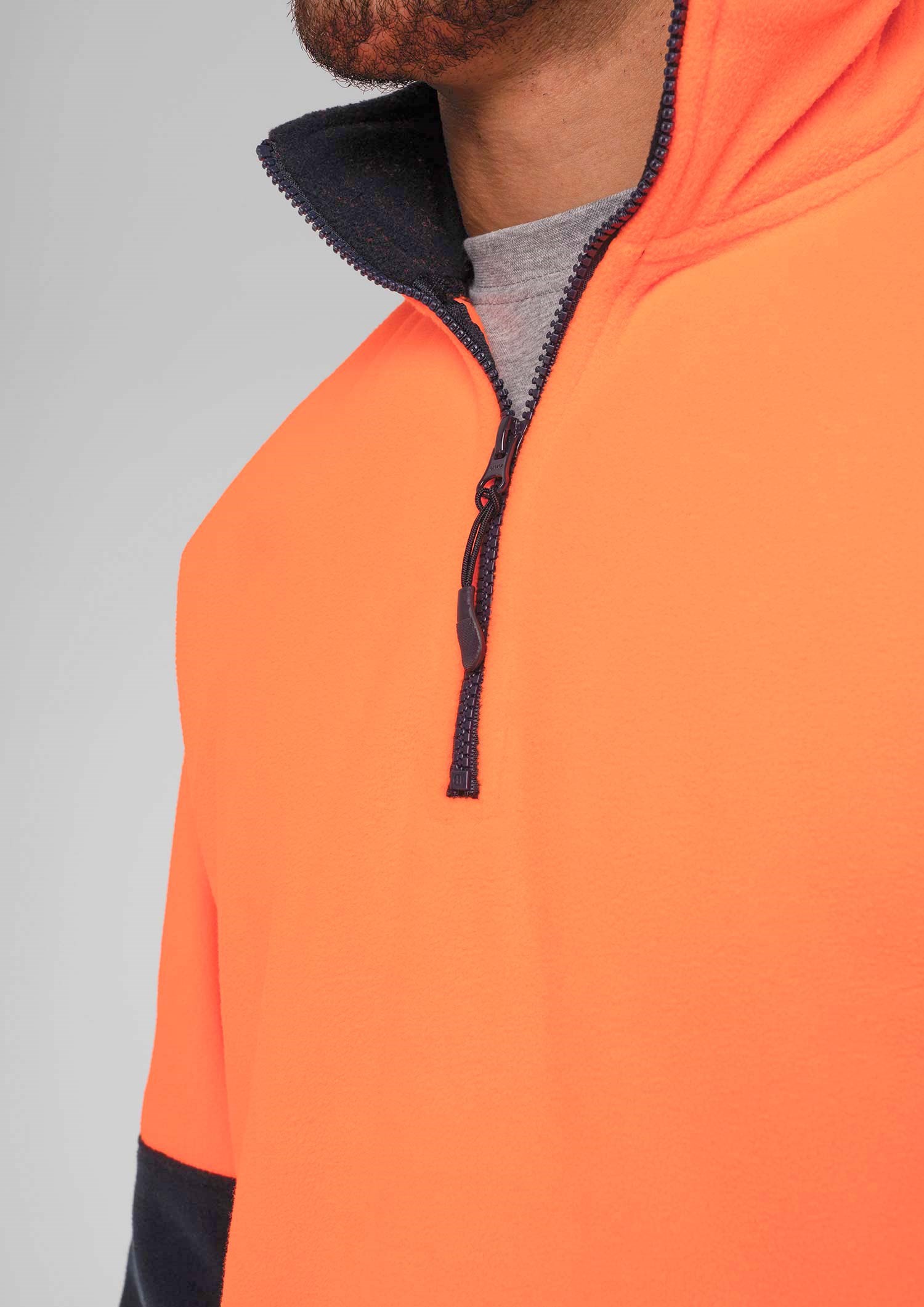 Hi Vis Day Fleece Top - orange/navy