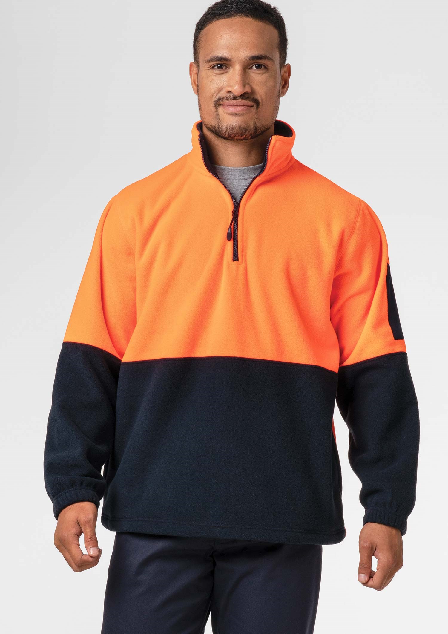 Hi Vis Day Fleece Top - orange/navy