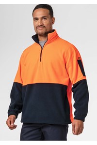 Hi Vis Day Fleece Top - orange/navy