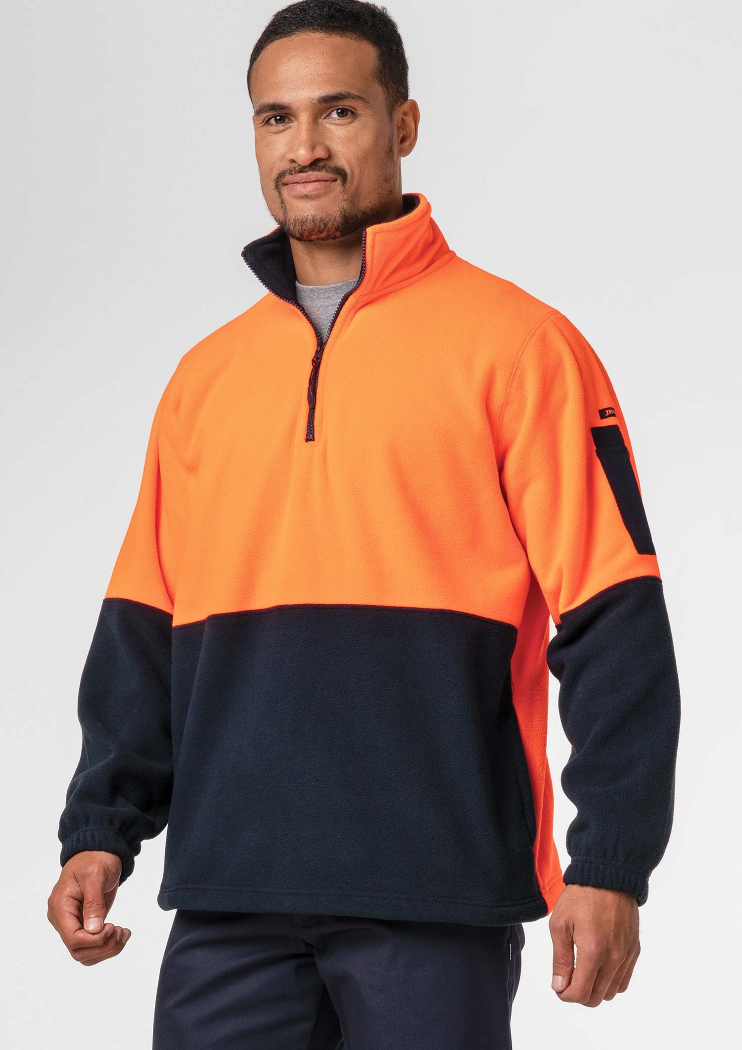 Hi Vis Day Fleece Top - orange/navy