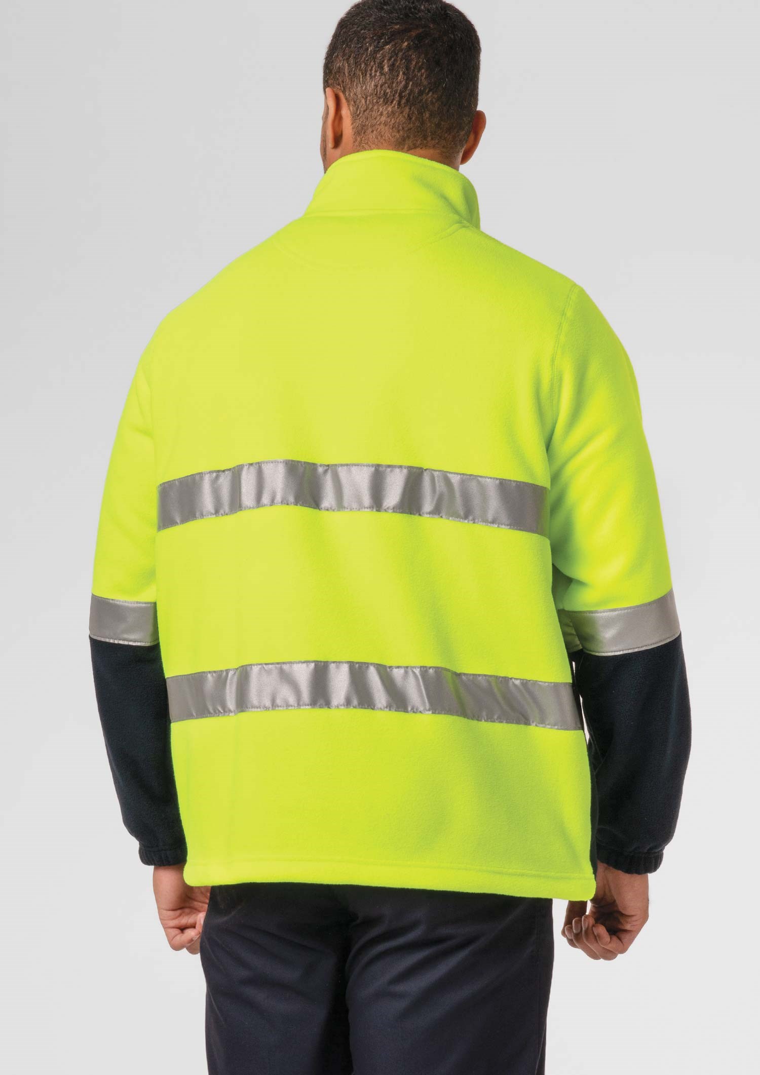 High Vis 1/2 Zip Fleece - yellow/navy