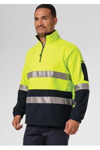 High Vis 1/2 Zip Fleece - yellow/navy