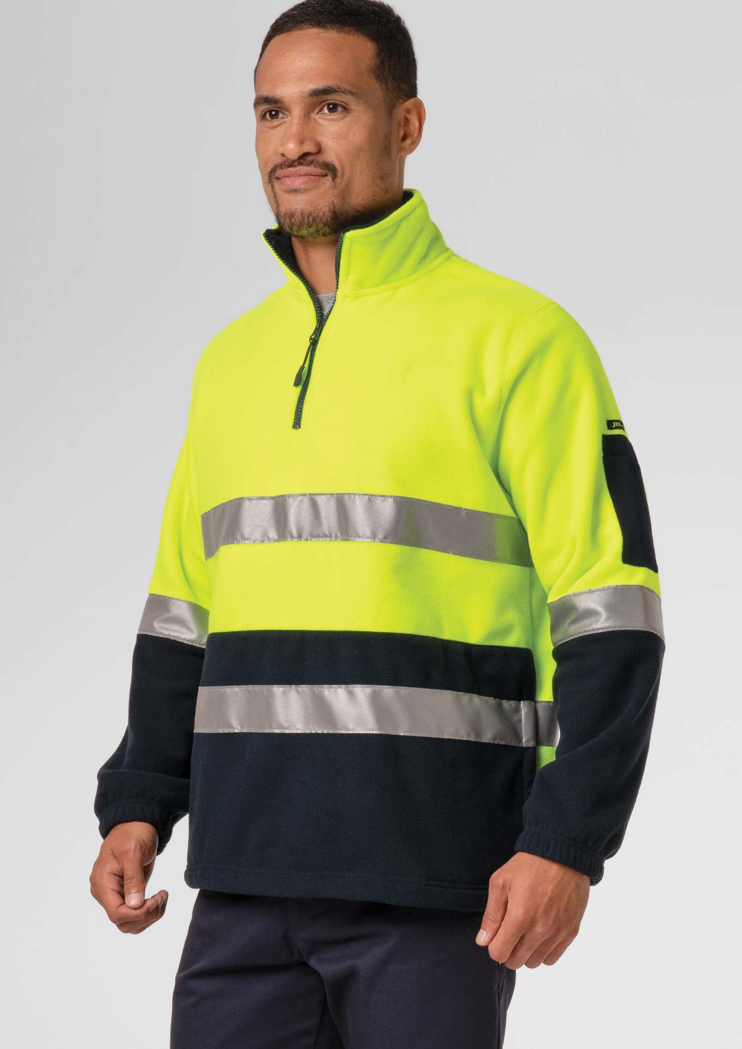 High Vis 1/2 Zip Fleece - yellow/navy