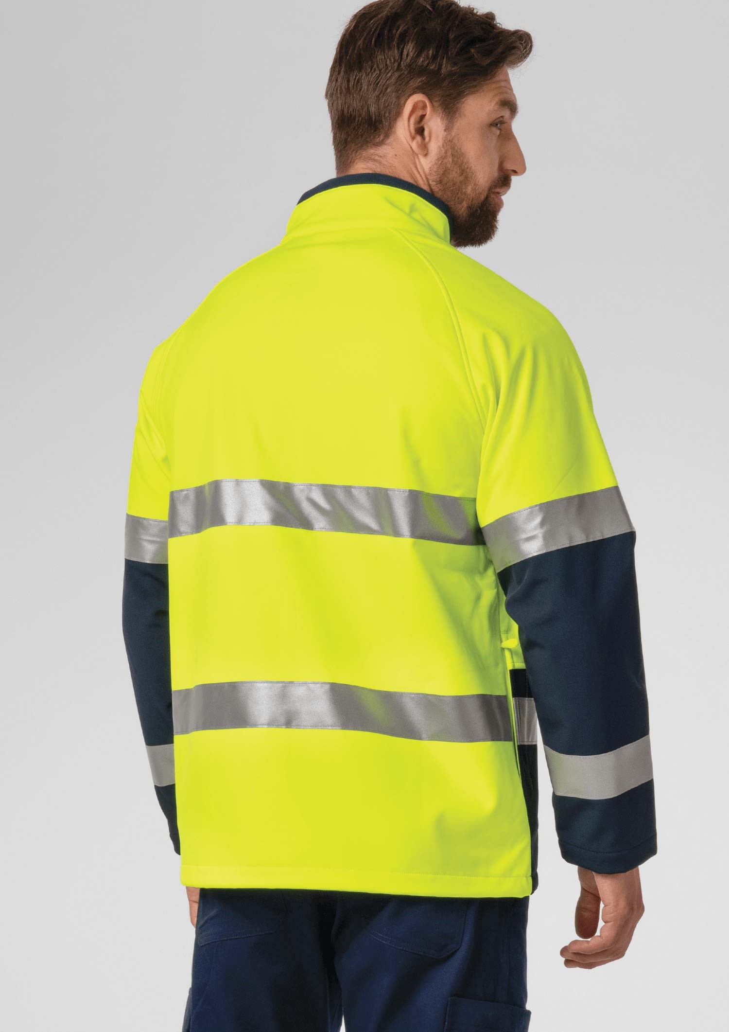 High Vis Soft Shell Jacket - yellow/navy