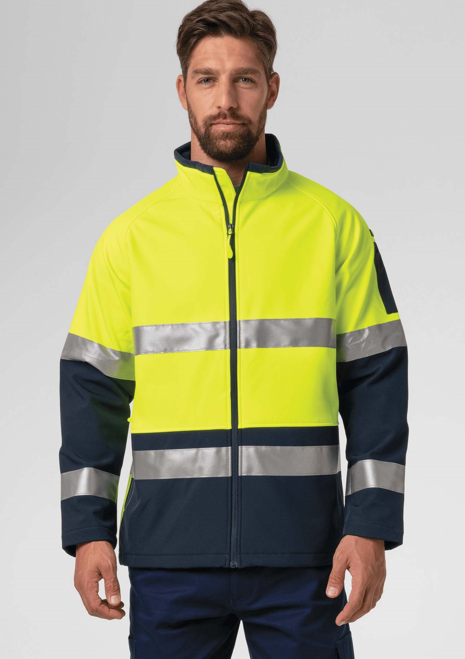 High Vis Soft Shell Jacket - yellow/navy