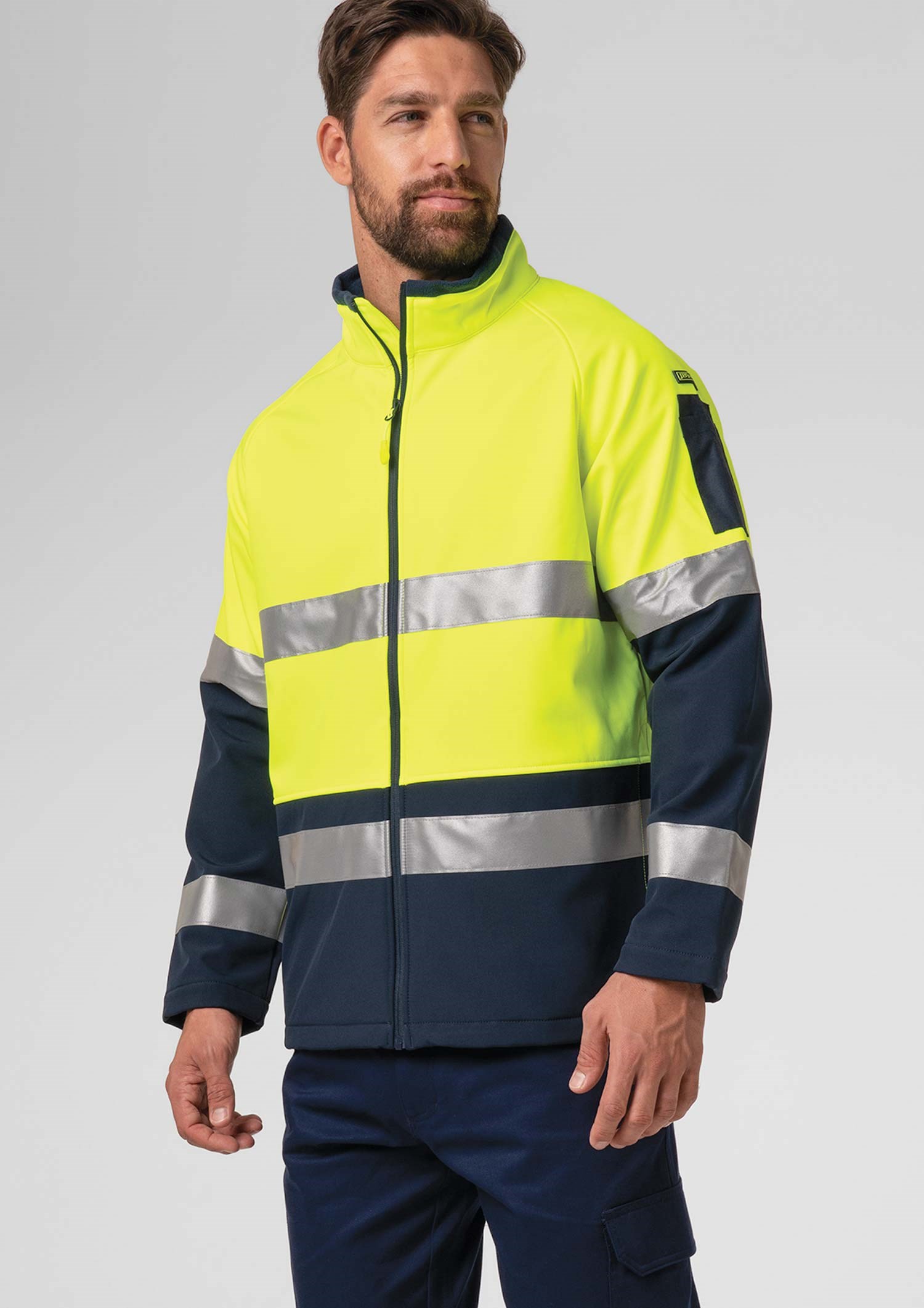 High Vis Soft Shell Jacket - yellow/navy