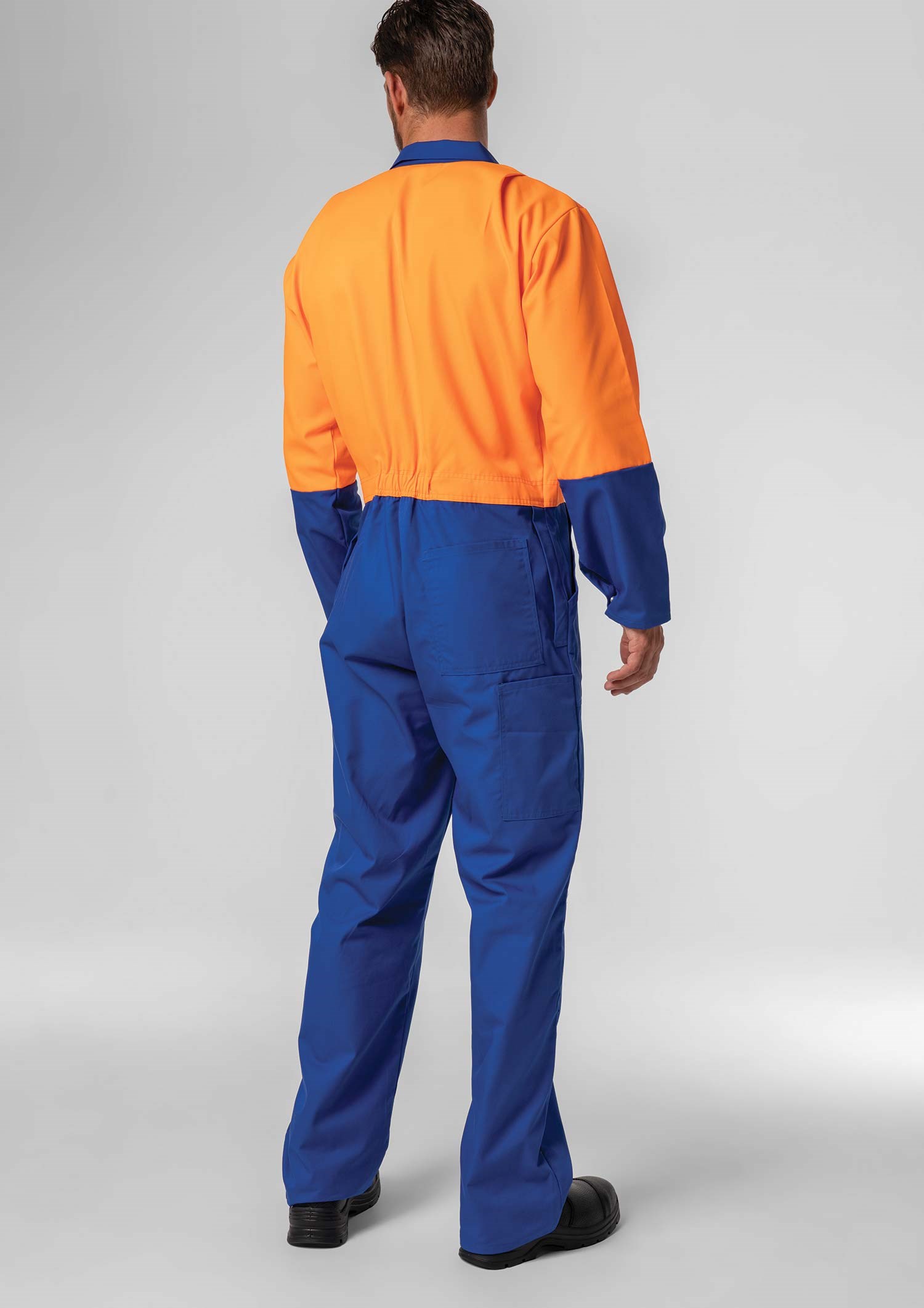 High Vis Day Poly-Cotton Dome Overall - royal/orange