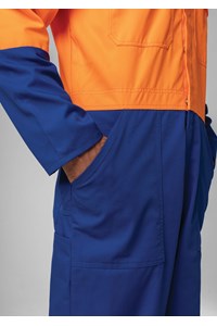 High Vis Day Poly-Cotton Dome Overall - royal/orange
