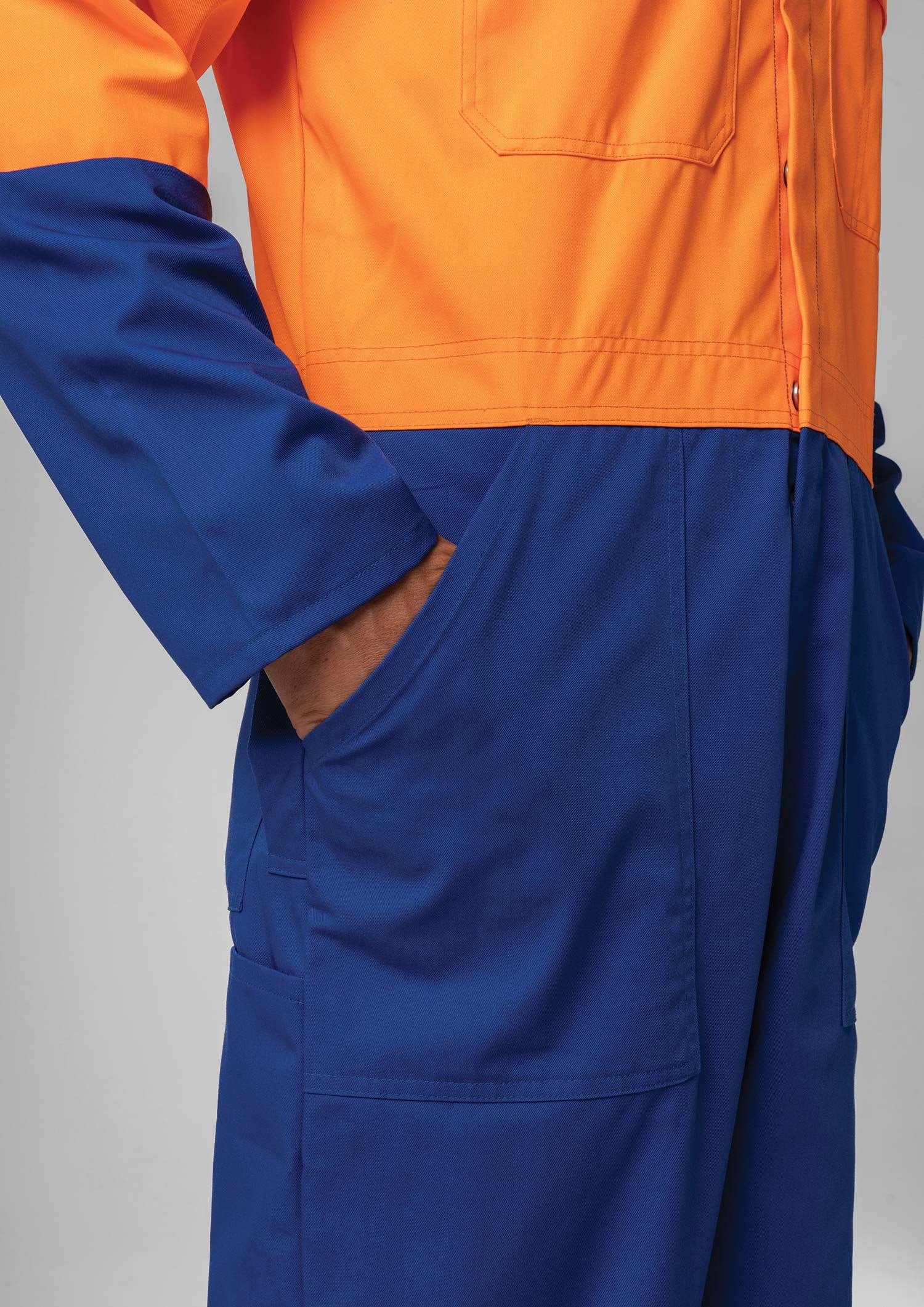 High Vis Day Poly-Cotton Dome Overall - royal/orange