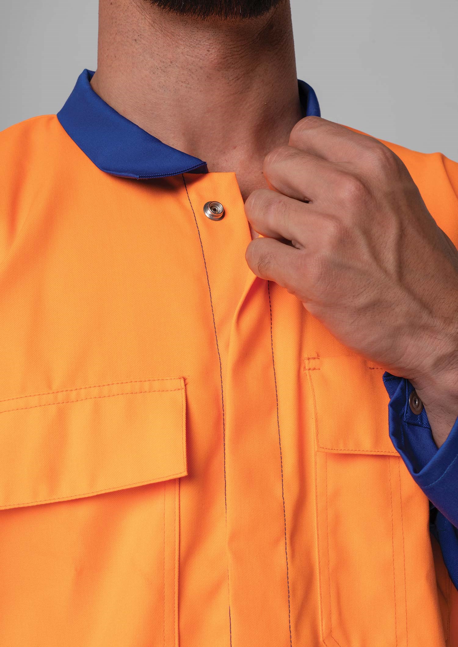 High Vis Day Poly-Cotton Dome Overall - royal/orange