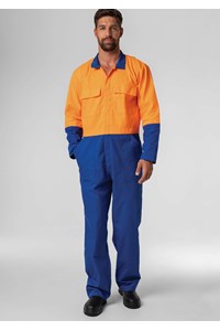 High Vis Day Poly-Cotton Dome Overall - royal/orange