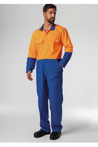 High Vis Day Poly-Cotton Dome Overall - royal/orange