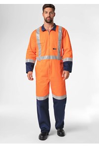 High Vis CoPTTM Cotton Zip Overall - navy/orange