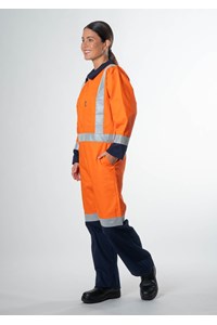 High Vis CoPTTM Cotton Zip Overall - navy/orange