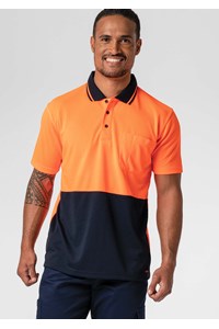 High Vis Polo Shirt - orange/navy