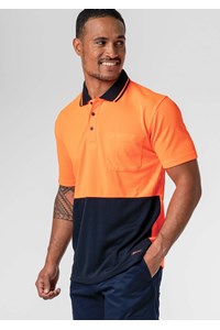 High Vis Polo Shirt - orange/navy
