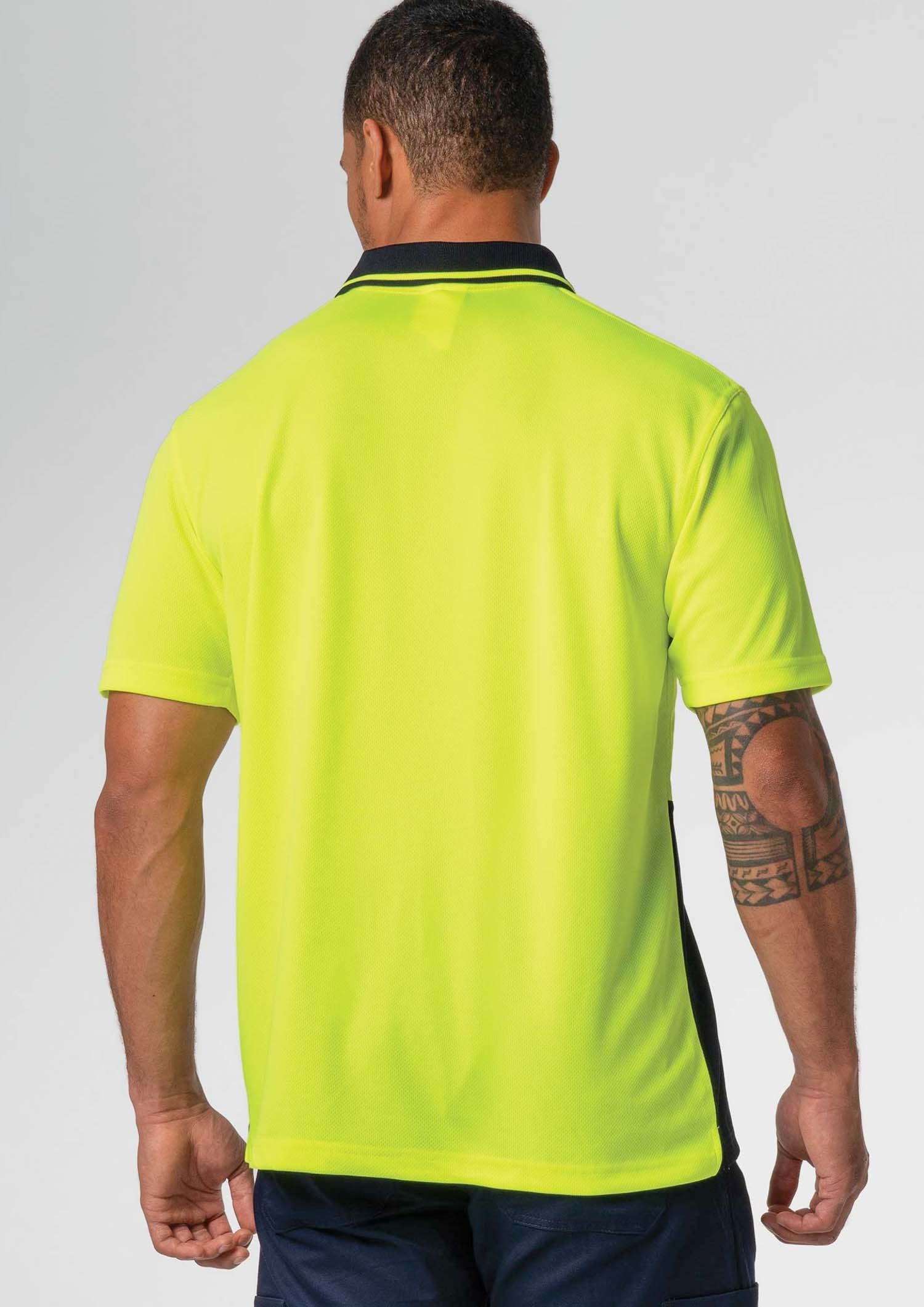 High Vis Polo Shirt - yellow/navy