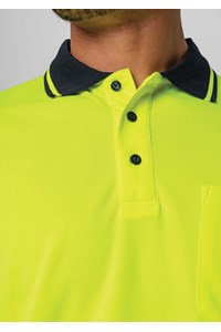 High Vis Polo Shirt - yellow/navy