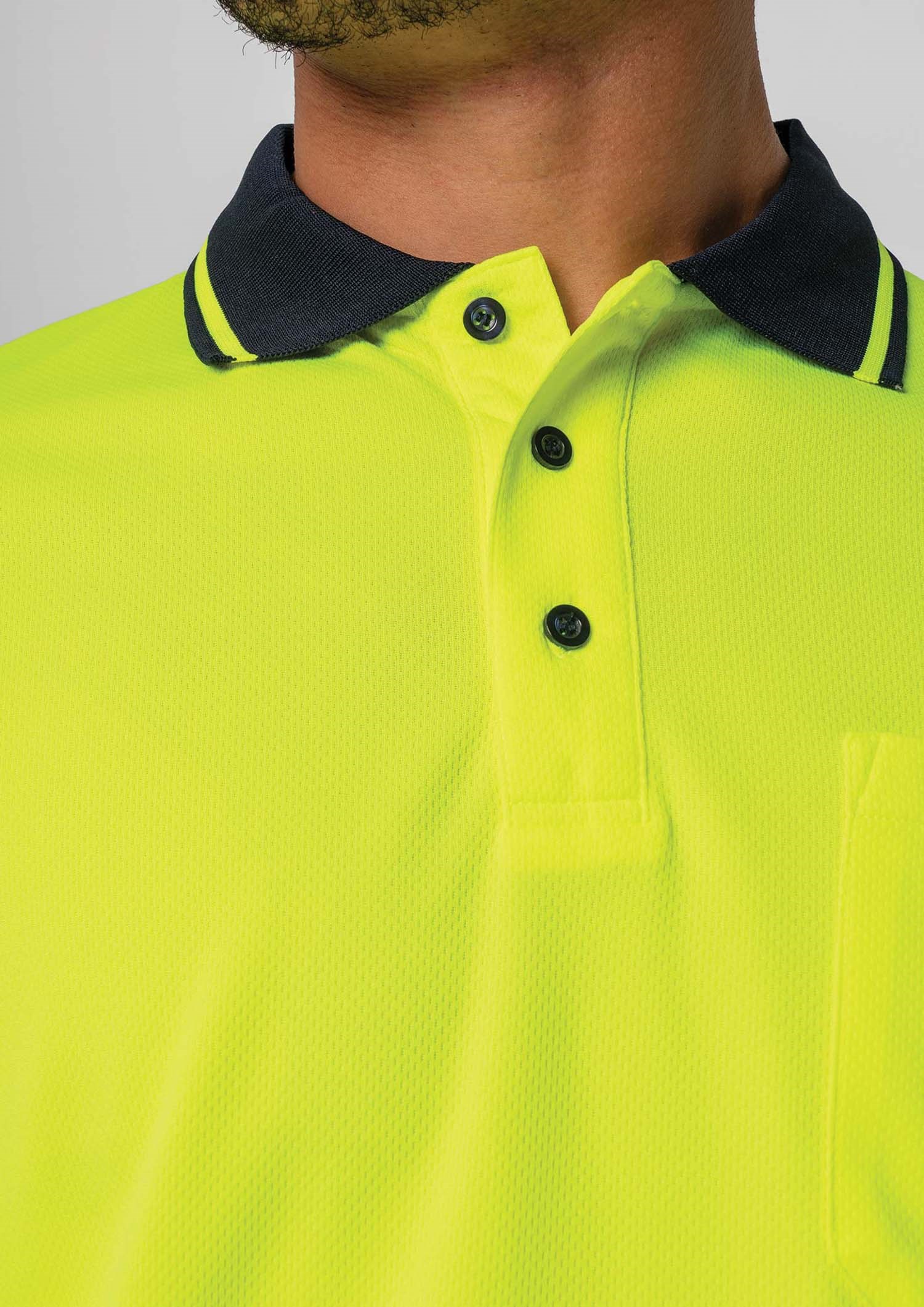 High Vis Polo Shirt - yellow/navy