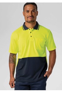 High Vis Polo Shirt - yellow/navy