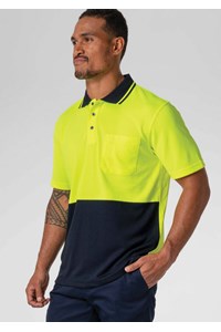 High Vis Polo Shirt - yellow/navy