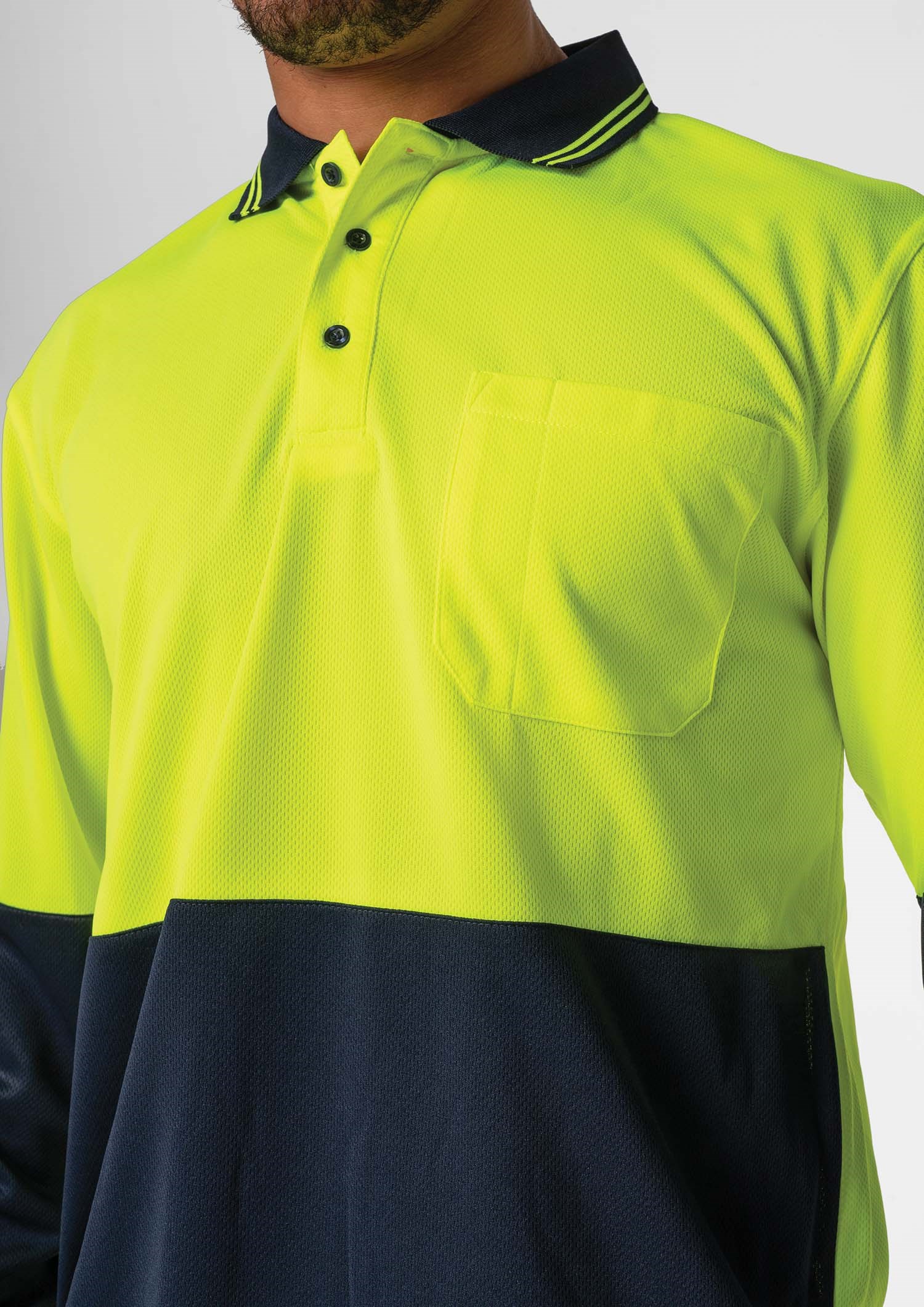 Hi Vis Day Polo - yellow/navy