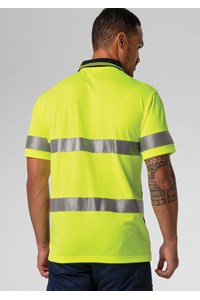High Vis Day/Night Short Sleeve Polo - yellow/navy