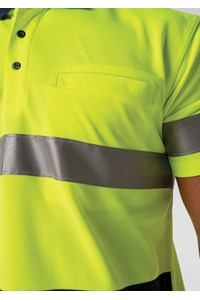 High Vis Day/Night Short Sleeve Polo - yellow/navy