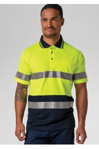 High Vis Day/Night Short Sleeve Polo - yellow/navy