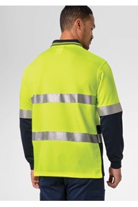 High Vis Day/Night Long Sleeve Polo - yellow/navy