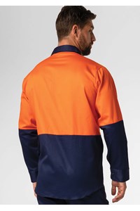 Hi Vis Day Domed Work Shirt - Cotton - orange/navy