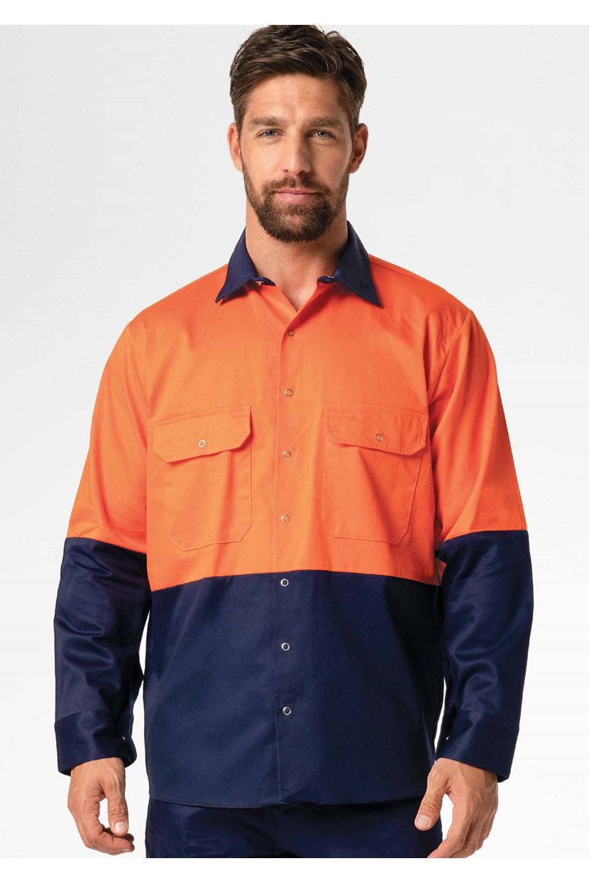 Hi Vis Day Domed Work Shirt - Cotton